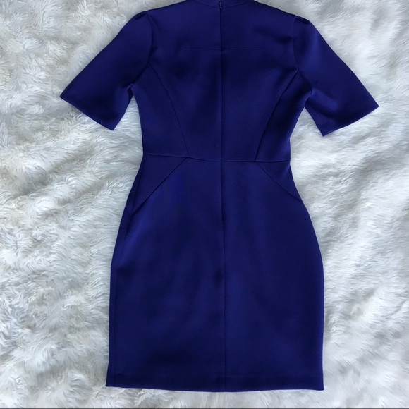 Reiss Hailie V-Neck Cobalt Blue Dress - Size 6 - Picture 4 of 8